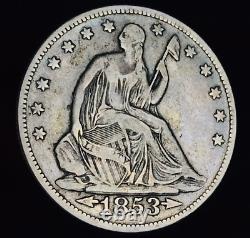1853 Seated Liberty Half Dollar 50C ARROWS RAYS Ungraded Silver US Coin CC15411