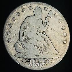 1853 Seated Liberty Half Dollar 50C ARROWS RAYS Ungraded Silver US Coin CC15791