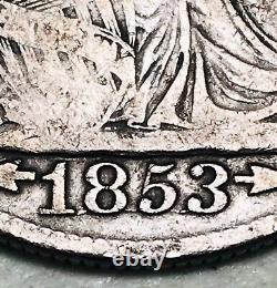 1853 Seated Liberty Half Dollar 50C ARROWS RAYS Ungraded Silver US Coin CC15996