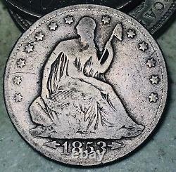 1853 Seated Liberty Half Dollar 50C ARROWS RAYS Ungraded Silver US Coin CC16392