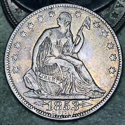 1853 Seated Liberty Half Dollar 50C ARROWS RAYS Ungraded Silver US Coin CC16882