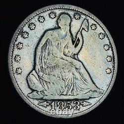 1853 Seated Liberty Half Dollar 50C ARROWS RAYS Ungraded Silver US Coin CC17769