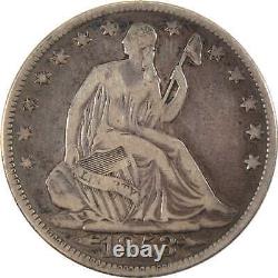 1853 Seated Liberty Half Dollar F Fine 90% Silver 50c Coin SKUI9943