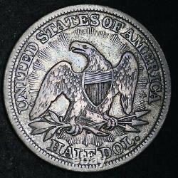 1853 Seated Liberty Silver Half Dollar CHOICE VF FREE SHIPPING E253 KHM
