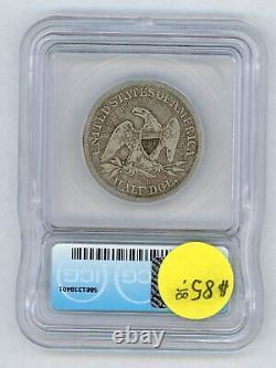 1853 Seated Liberty Silver Half Dollar Graded Icg Vg10