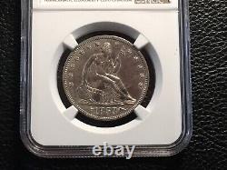 1853 liberty seated half dollar arrows and rays NGC AU. Details Cleaned