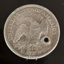 1853 seated liberty silver half dollar 50 cent piece in high grade xf+ condition