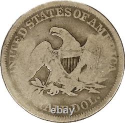 1854 50c Liberty Seated Half Dollar Parisian Varieties Doubled Counterstamp