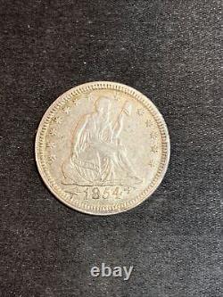 1854 Liberty Seated Half Dollar Arrows Quarter XF/AU