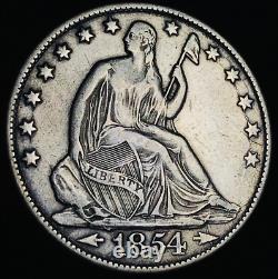 1854 O Seated Liberty Half Dollar 50C Arrows Choice 90% Silver US Coin CC21743