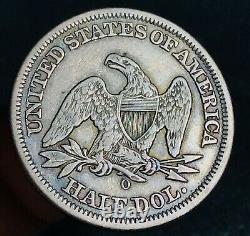 1854 O Seated Liberty Half Dollar 50C Arrows Choice Good US Silver Coin CC10361