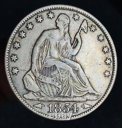 1854 O Seated Liberty Half Dollar 50C Arrows High Grade Silver US Coin CC12902