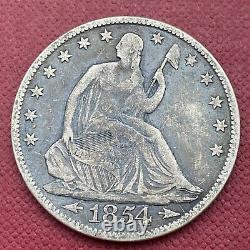 1854 O Seated Liberty Half Dollar 50c Better Grade XF Dark #41820