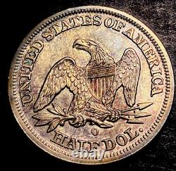 1854 O Seated Liberty Half Dollar 50c WB-56 R-4 High Grade With Luster UNC Toned