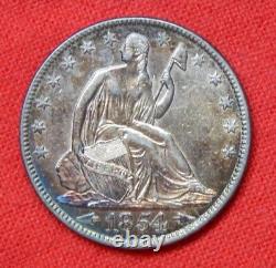 1854-O Seated Liberty Silver Half Dollar 50c Type 4 Arrows Free USA Shipping