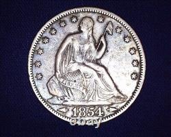 1854 P Seated Liberty Half Dollar Arrows Very Nice Details V-3 # S171