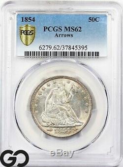1854 PCGS MS 62 Seated Liberty Half Dollar PCGS Mint State 62 Free Shipping