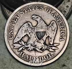 1854 Seated Liberty Half Dollar 50C Arrows Ungraded 90% Silver US Coin CC13789