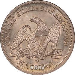 1854-o Seated Liberty Half Dollar, Arrows Ngc Ms-61, Original, White, Pq, Cac