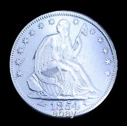 1854-p Seated Liberty Half Dollar! In Exquisite Condition