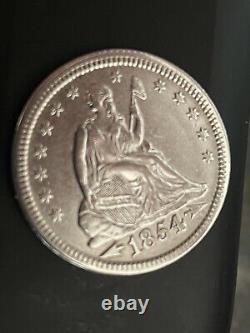1854 seated liberty Quarter dollar with arrows