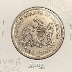 1854 with Arrows Seated Liberty Half Dollar Uncirculated Details Old Light Clean