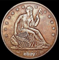 1855-O Liberty Seated Half Dollar Type 4, No Motto, Arrows at Date Sweet Tones