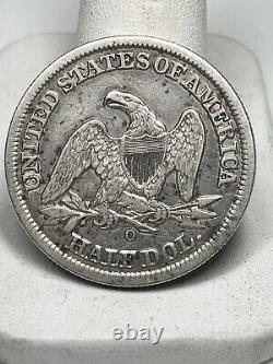 1855-O New Orleans Mint Silver Seated Half Dollar with Arrows