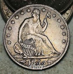 1855 O Seated Liberty Half Dollar 50C Arrows High Grade Silver US Coin CC12288