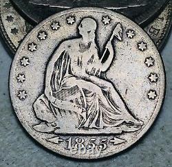 1855 O Seated Liberty Half Dollar 50C Arrows Ungraded 90% Silver US Coin CC11553