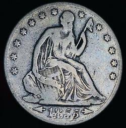 1855 O Seated Liberty Half Dollar 50C Arrows Ungraded 90% Silver US Coin CC11553