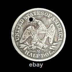 1855-O Seated Liberty Half Dollar With Arrows Great Coin! (holed)