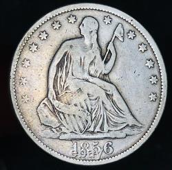 1856 Seated Liberty Half Dollar 50C Ungraded Choice 90% Silver US Coin CC19851