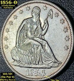 1856-o Liberty Seated Silver Half Dollar Wb-6 (r4) Very Scarce