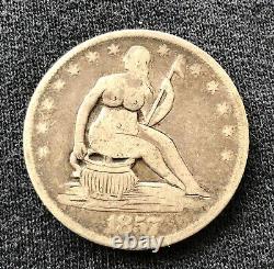 1857-O LIBERTY SEATED 50c POTTY HALF DOLLAR EXPERTLY CARVED NUDE WOMEN ON POT
