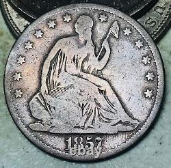 1857 O Seated Liberty Half Dollar 50C Ungraded Choice 90% Silver US Coin CC16257