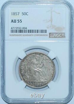 1857 P NGC AU55 Seated Liberty Half Dollar