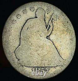 1857 S Seated Liberty Half Dollar 50C Ungraded KEY Date Silver US Coin CC12285