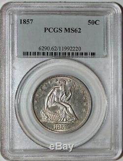 1857 Seated Liberty Half Dollar PCGS MS62