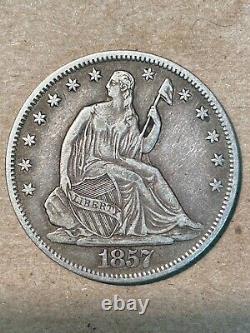 1857 Seated Liberty Silver Half Dollar XF
