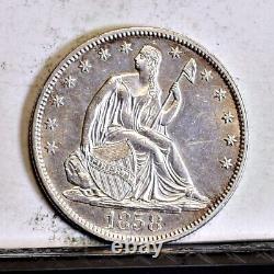 1858 Liberty Seated Half Dollar Unc Details (#44518)