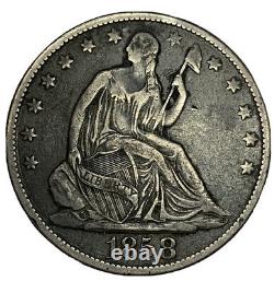 1858-O 50C Seated Liberty Half Dollar XF