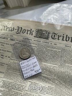 1858-O Seated Half Dollar AU Almost Uncirculated with 1865 Civil War Newspaper