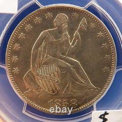 1858 O Seated Liberty 50 cent, PCGS AU50, Almost Uncirculated, Graded in Holder