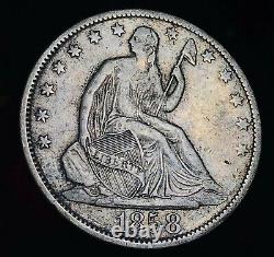 1858 O Seated Liberty Half Dollar 50C High Grade CHOICE Silver US Coin CC10633