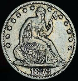 1858 O Seated Liberty Half Dollar 50C High Grade Choice Silver US Coin CC12286