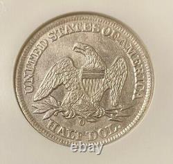 1858-O Seated Liberty Half Dollar 50c SS Republic NCG Shipwreck Effect Coin