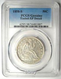 1858-S Seated Liberty Half Dollar 50C PCGS XF Details Rare Date Coin