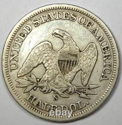 1858-S Seated Liberty Half Dollar 50C XF Detail (EF) Rare San Francisco Date