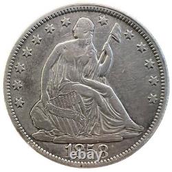 1858 Seated Liberty Half Dollar 50C 0004